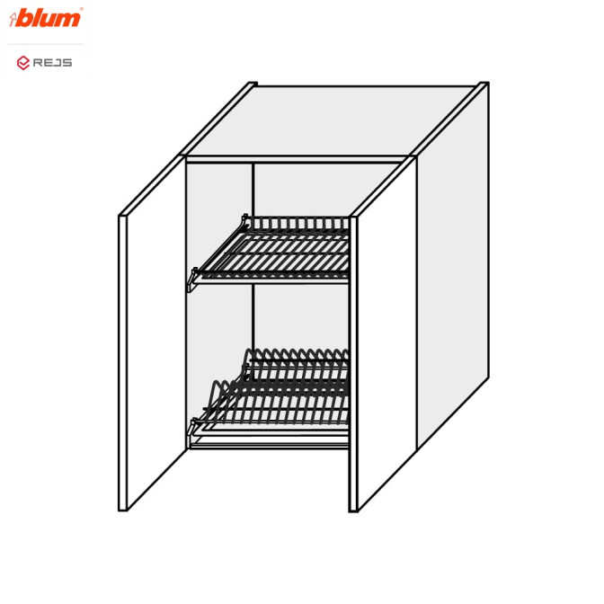 Кухонна секція Вінтаж верхня 60ВС/720 2дв Сушка Pro Blum  +  Rejs VN-465W/9003 MiroMark