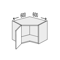 Кухонная секция Глори верхняя угол В 45° 600х600/450 1дв GL-392W/01 MiroMark