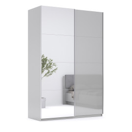 Шкаф-купе с зеркалом 1,5х2,4 Меги / Megy Глянец Шиншила Серая MiroMark MG-15-GG