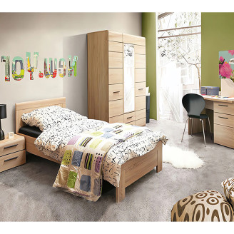 Спальня детская 3 Соло / SOLO Кровать 90  +  Шкаф с зеркалом 3D2S VMV Holding