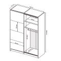 Шкаф-купе без зеркала 1,5*2,4 Асти / Asti Глянец Белый - Дуб Крафт MiroMark AS-88-WB