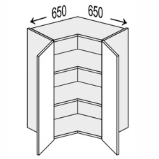 Кухонна секція Лео верхня кут 45° 650х650/720 2дв LE-492W/06 MiroMark