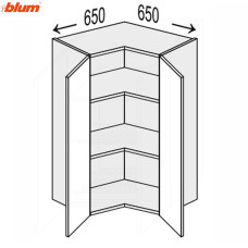 Кухонная секция Валенсия верхняя Угол В 90° 650х650/900 2дв Pro Blum VL-594W/9003 MiroMark
