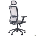 Крісло Uran Black HR сидіння Сідней-20/спинка Сітка SL-01 св.сіра AMF