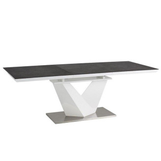 Розкладний стіл Alaras II 160  + 220*90*75 чорний/білий лакований Signal