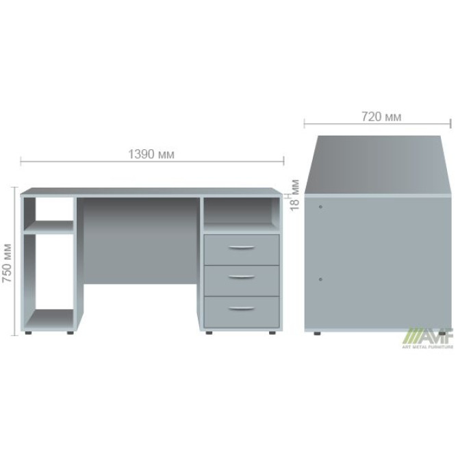 Стіл 2-х тумбовий SL-83 (1390х720х750мм) в'яз ліберті AMF