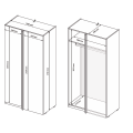 Шкаф угловой 90° Асти / Asti Глянец Белый - Дуб Крафт MiroMark AS-09-WB