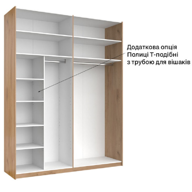 Шкаф-купе без зеркала 2,0*2,4 Асти / Asti Глянец Белый - Дуб Крафт MiroMark AS-89-WB
