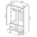 Шафа 2Дв 2Ящ Тібо / Tibo Супер Мат Білий MiroMark TB-12-WM