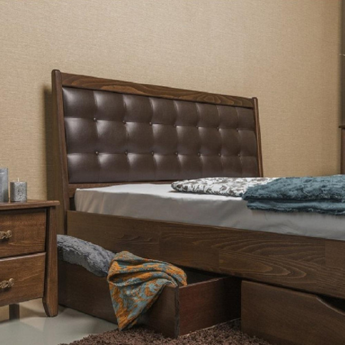 Ліжко з мякою спинкою та шухлядами Сіті Преміум Олімп фото