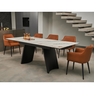 Керамический стол Олимпия ТМL-985 калакатта голд  +  черный Vetro mebel