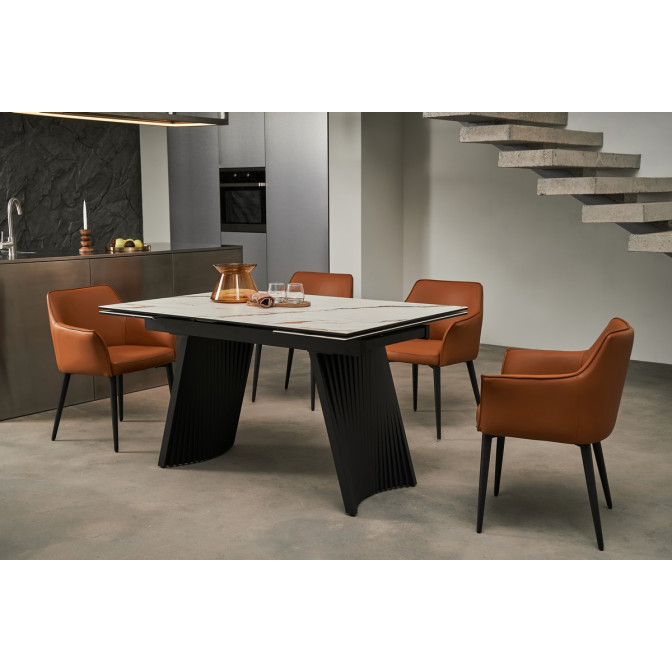 Керамический стол Олимпия ТМL-985 калакатта голд  +  черный Vetro mebel