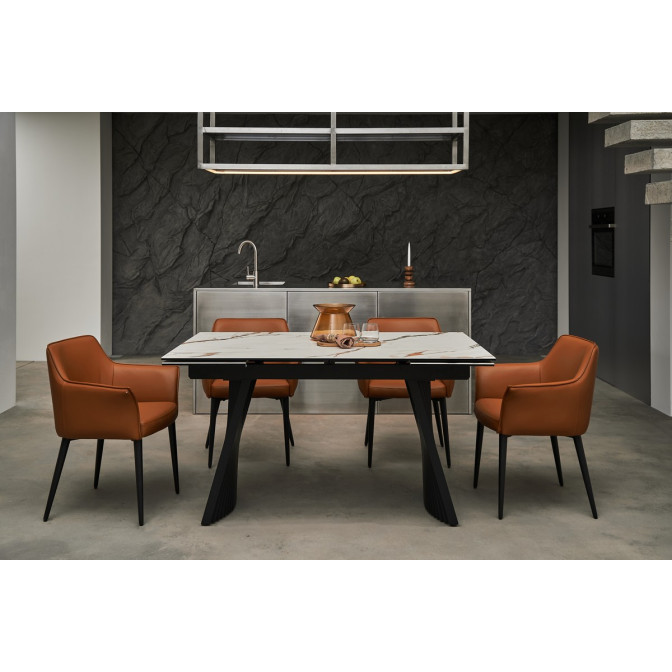 Керамический стол Олимпия ТМL-985 калакатта голд  +  черный Vetro mebel