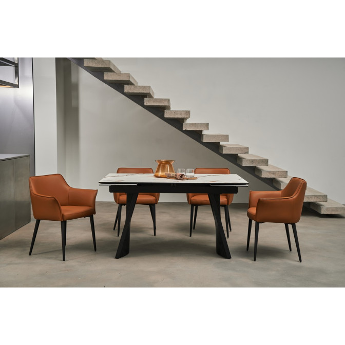 Керамический стол Олимпия ТМL-985 калакатта голд  +  черный Vetro mebel