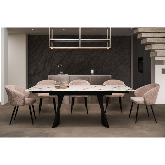 Керамический стол Олимпия ТМL-985 калакатта голд  +  черный Vetro mebel