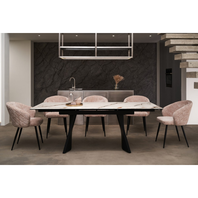 Керамический стол Олимпия ТМL-985 калакатта голд  +  черный Vetro mebel