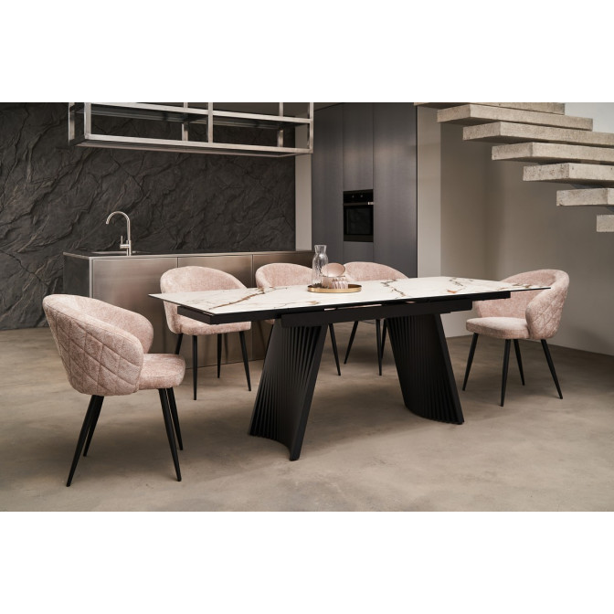 Керамический стол Олимпия ТМL-985 калакатта голд  +  черный Vetro mebel