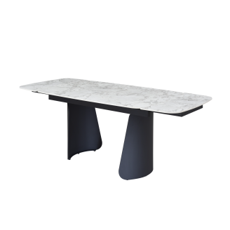 Керамический стол Нардо ТМL-1270 клауди грей  +  черный Vetro mebel