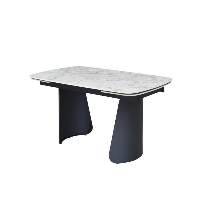 Керамический стол Нардо ТМL-1270 клауди грей  +  черный Vetro mebel