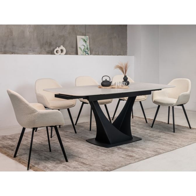 Керамический стол Элио ТМL-990 крем деликато  +  черный Vetro mebel