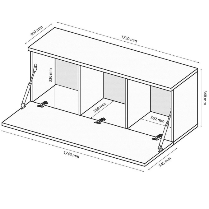 Секція BOX-44 TV 1,75 / MiroMark BX-44-WB/BL