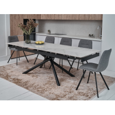 Керамический стол TML-819 вайт клауд  +  черный Vetro mebel