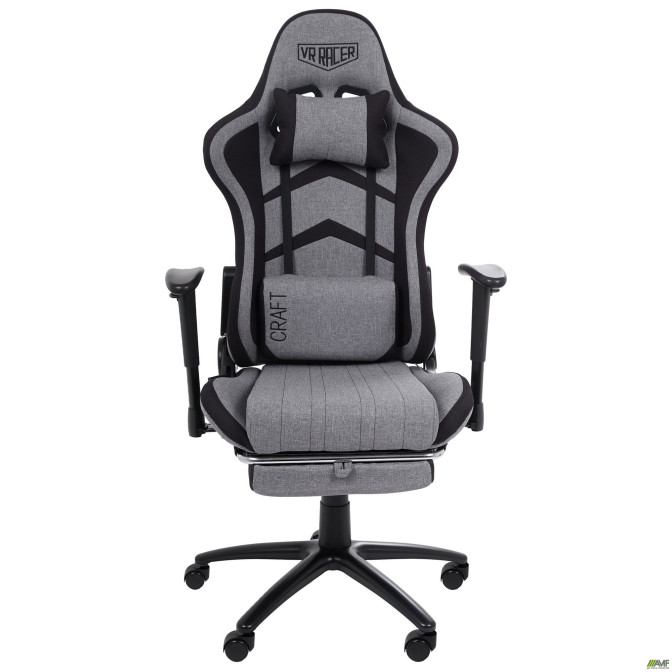 Кресло VR Racer Textile Craft серый/черный AMF