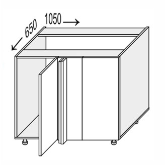 Кухонная секция Глори нижняя угол Н 90° 1050х650/820 1дв GL-093W/01 MiroMark