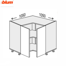 Кухонная секция Миллениум WG нижняя Угол Н 90° 1050х1050/820 2дв Pro Blum ML-097W/01 MiroMark