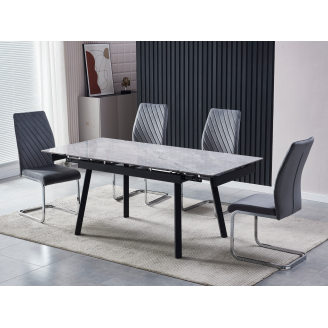 Керамический стол TM-88-1 ребекка грей + черный Vetro mebel