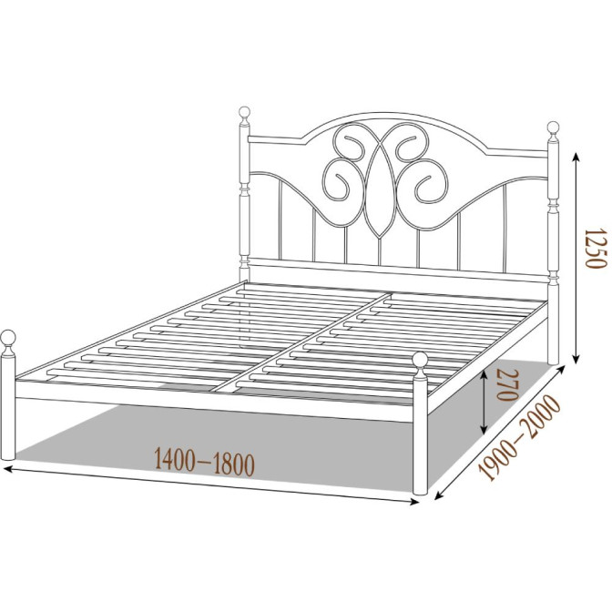 Кровать металлическая Офелия Металл-дизайн фото