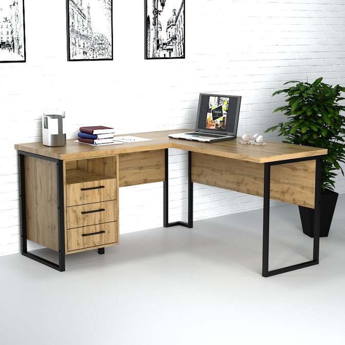 Кутовий офісний стіл СУЛ-3 Гамма стиль фото