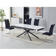 Керамический стол TML-819-1 вайт клауд  +  черный Vetro mebel