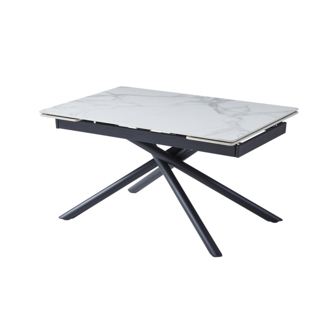 Керамический стол TML-819-1 вайт клауд  +  черный Vetro mebel