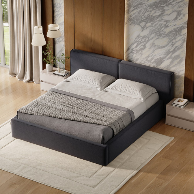 Кровать Мягкая обивка 1,6x2,0 Дуо / Duo Графит Микрофибра MiroMark SF-56-DU