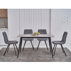 Обеденный керамический стол TM-100 калакатта грей  +  черный Vetro mebel