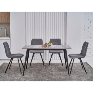 Обеденный керамический стол TM-100 калакатта грей  +  черный Vetro mebel