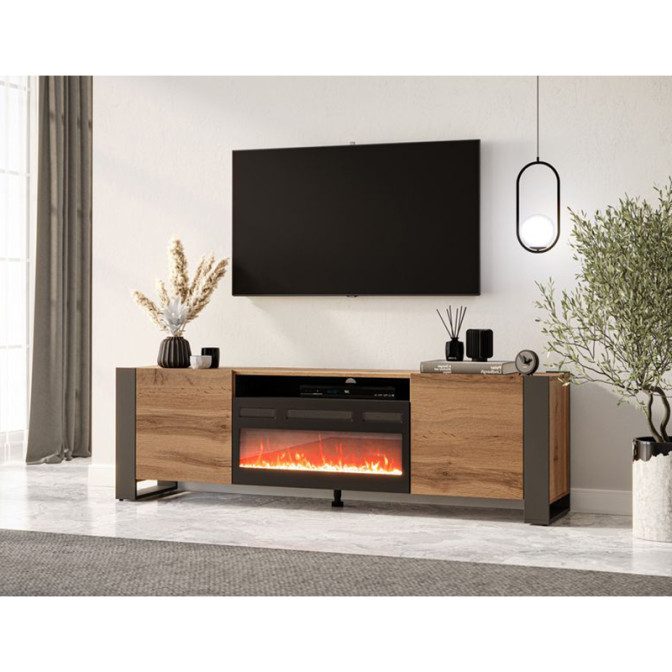 Тумба под ТВ Wood RTV EF с электрокамином Cama