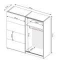 Шкаф-купе с зеркалом 2,5*2,1 Асти / Asti Глянец Белый - Дуб Крафт MiroMark AS-18-WB