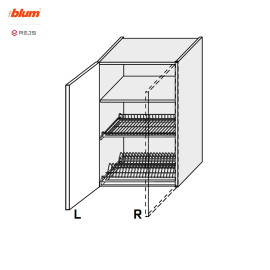 Кухонная секция Миллениум WG верхняя 60ВС/900 1дв Сушка Pro Blum  +  Rejs Левая ML-579W/01L MiroMark