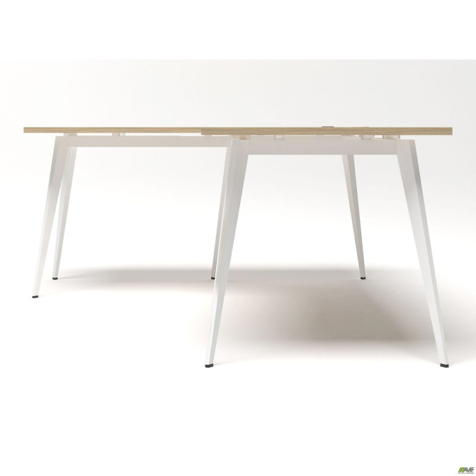 Рабочее место + USB Delta DL-102 (1590х1600х750мм) Блэквуд Ячменный/Каркас белый AMF
