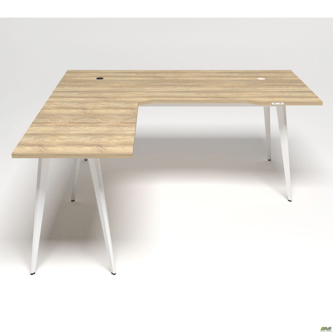 Рабочее место + USB Delta DL-103 (1790х1800х750мм) Блэквуд Ячменный/Каркас белый AMF