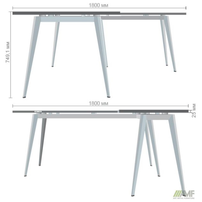 Рабочее место + USB Delta DL-103 (1790х1800х750мм) Блэквуд Ячменный/Каркас белый AMF