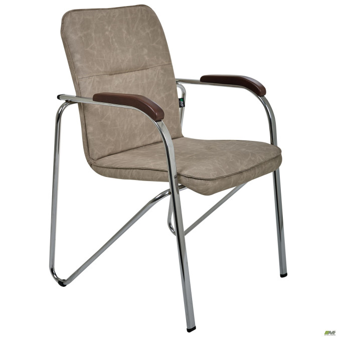 Стул Самба хром орех WAX Light Grey без канта AMF