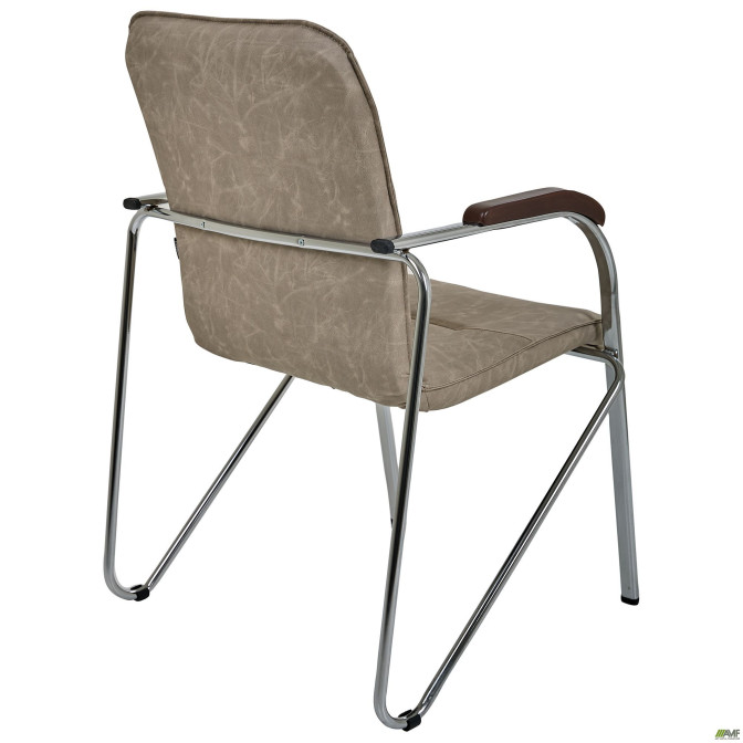 Стул Самба хром орех WAX Light Grey без канта AMF
