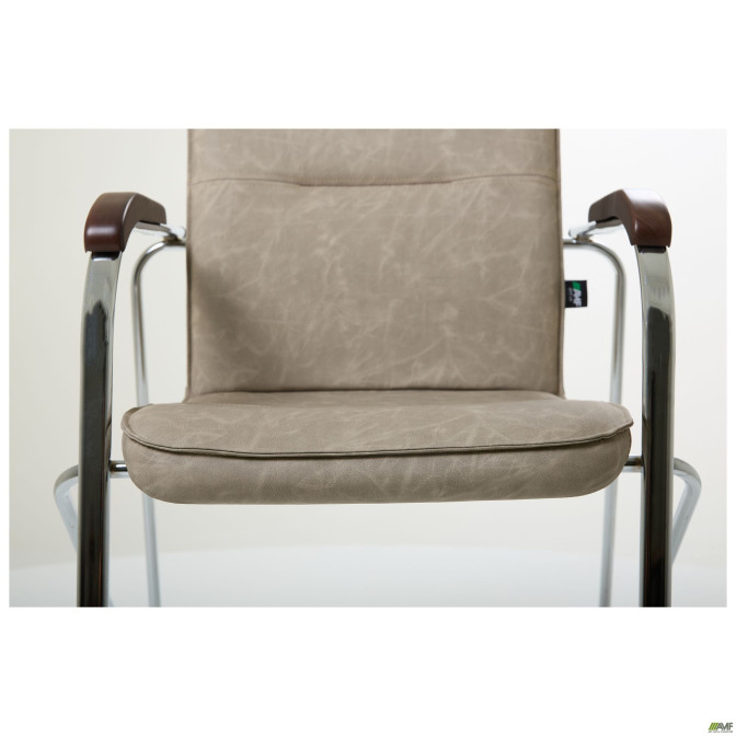 Стул Самба хром орех WAX Light Grey без канта AMF