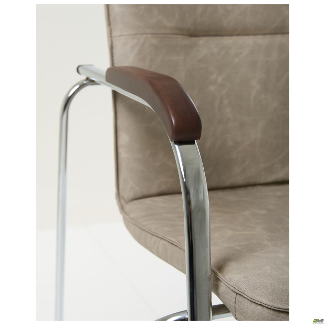 Стул Самба хром орех WAX Light Grey без канта AMF
