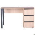 Компьютерный стол Pluto ST R (1380х600х750) Дуб Эндгрейн/Черный графит AMF