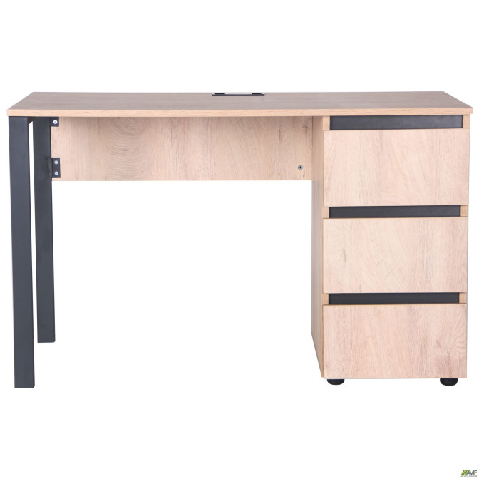 Компьютерный стол Pluto ST R (1380х600х750) Дуб Эндгрейн/Черный графит AMF