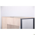 Компьютерный стол Pluto ST R (1380х600х750) Дуб Эндгрейн/Черный графит AMF